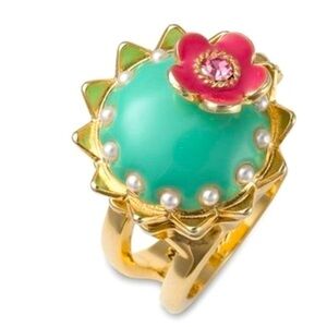 Betsy Johnson Cupcake Tea Party Ring with a Mouse Charm Hidden in the Cupcake